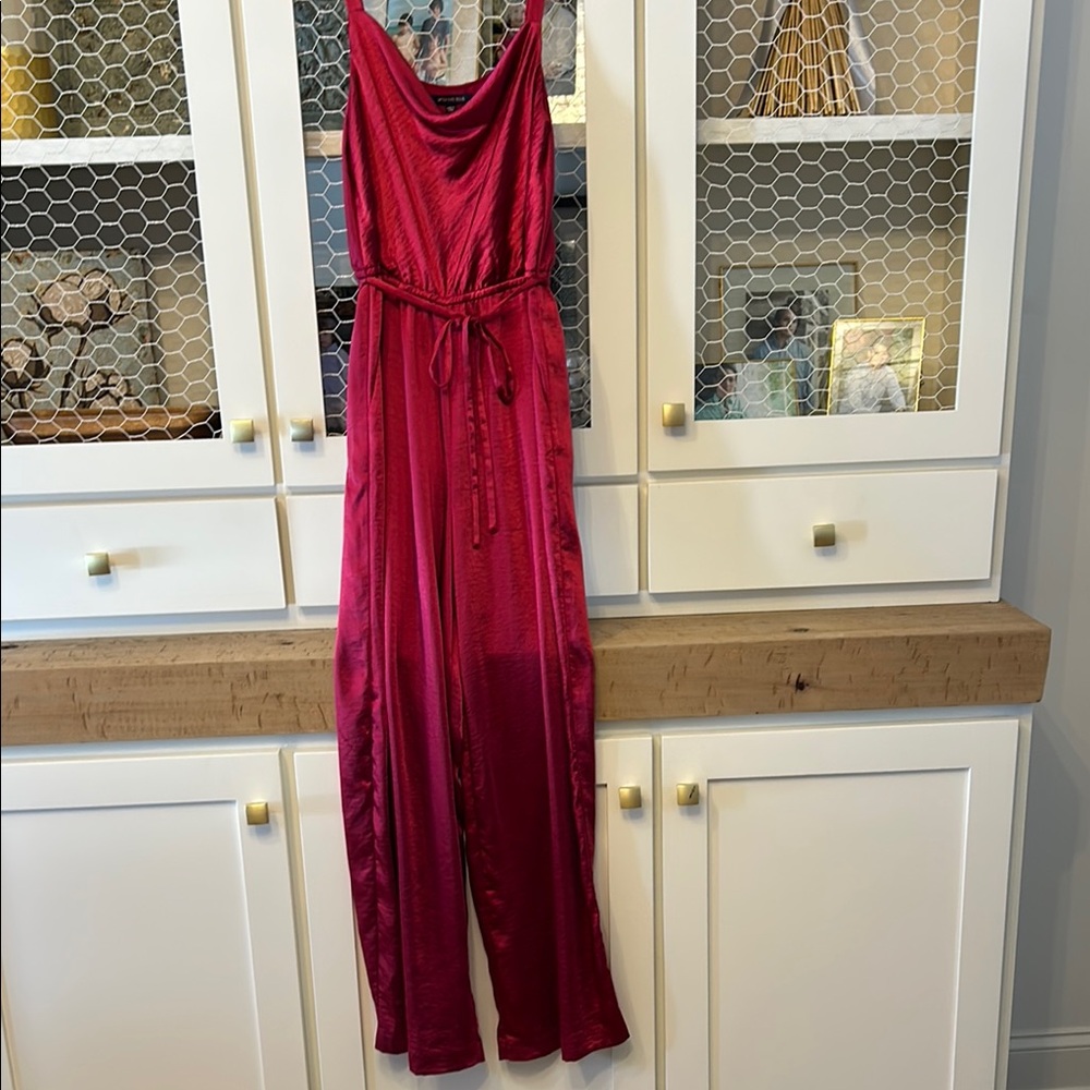 Elegant Red Satin Jumpsuit